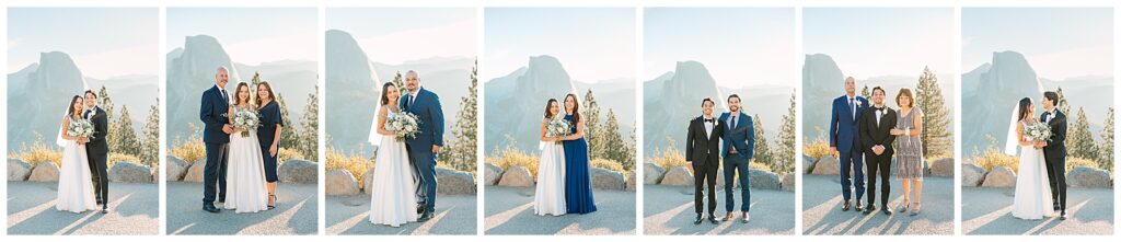 Collage of family photos during Elopement