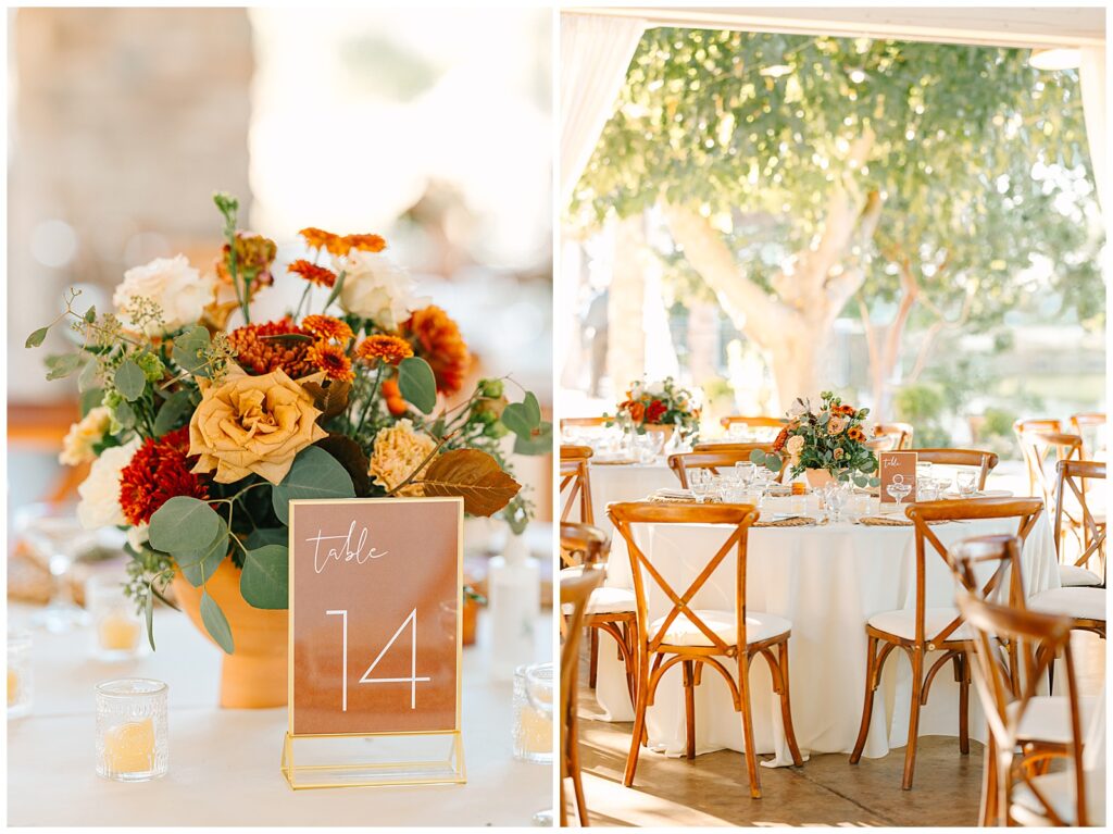 table decor at wolf lakes park wedding